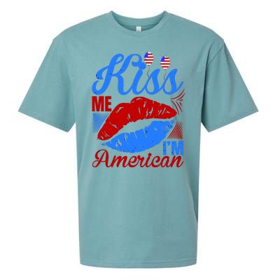 Kiss Me Im American Sueded Cloud Jersey T-Shirt