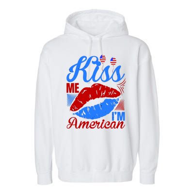 Kiss Me Im American Garment-Dyed Fleece Hoodie