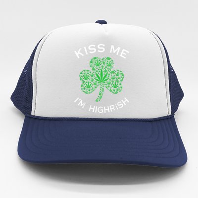 Kiss Me I'm Highrish Funny St. Patricks Day Trucker Hat