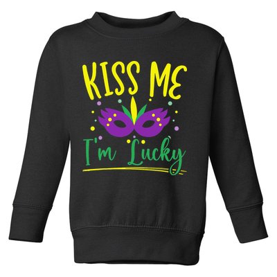 Kiss Me I'm Lucky Mardi Gras Parade Masquerade  Toddler Sweatshirt