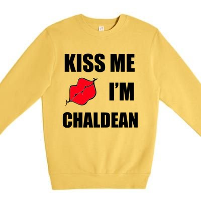 Kiss Me Im Chaldean Premium Crewneck Sweatshirt