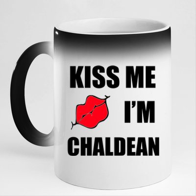 Kiss Me Im Chaldean 11oz Black Color Changing Mug