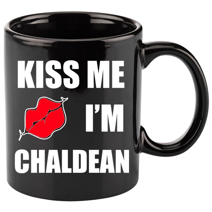 Kiss Me Im Chaldean 11oz C Handle Ceramic Mug