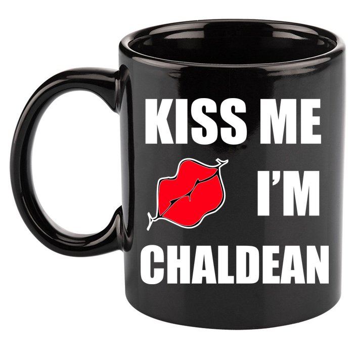 Kiss Me Im Chaldean 11oz C Handle Ceramic Mug
