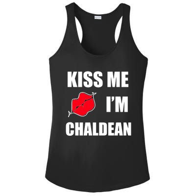 Kiss Me Im Chaldean Ladies PosiCharge Competitor Racerback Tank