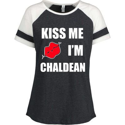 Kiss Me Im Chaldean Enza Ladies Jersey Colorblock Tee