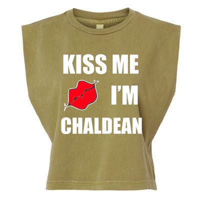 Kiss Me Im Chaldean Garment-Dyed Women's Muscle Tee