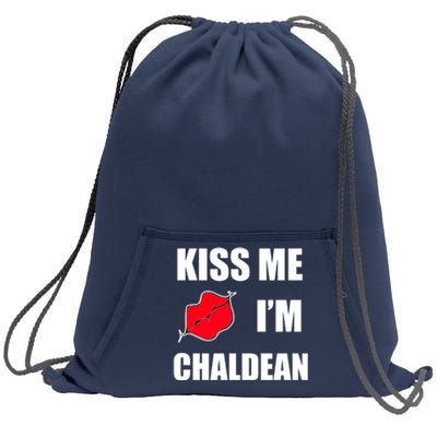 Kiss Me Im Chaldean Sweatshirt Cinch Pack Bag