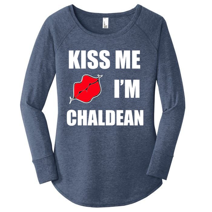 Kiss Me Im Chaldean Women's Perfect Tri Tunic Long Sleeve Shirt