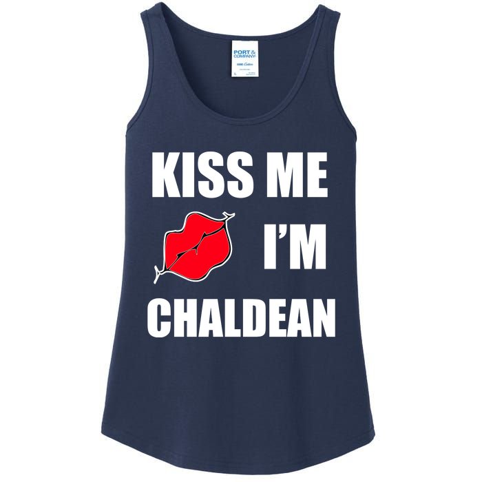 Kiss Me Im Chaldean Ladies Essential Tank