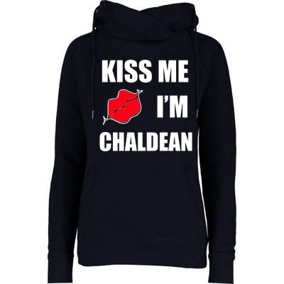 Kiss Me Im Chaldean Womens Funnel Neck Pullover Hood