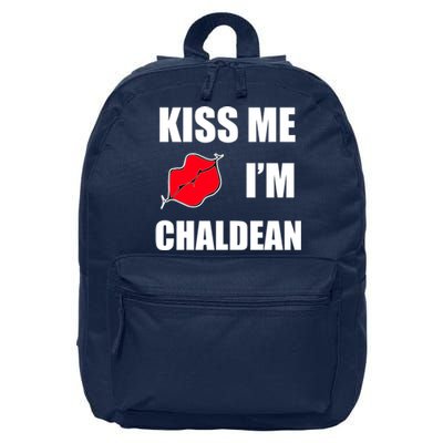 Kiss Me Im Chaldean 16 in Basic Backpack