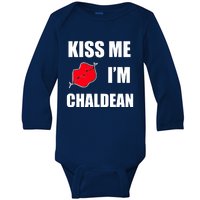 Kiss Me Im Chaldean Baby Long Sleeve Bodysuit