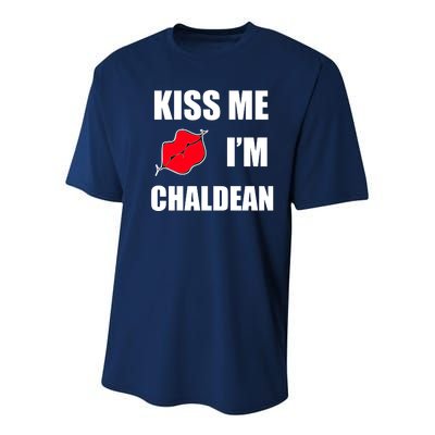 Kiss Me Im Chaldean Youth Performance Sprint T-Shirt