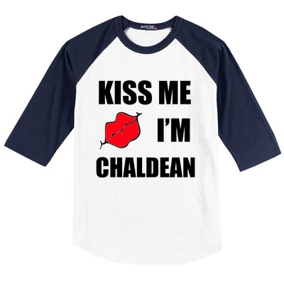 Kiss Me Im Chaldean Baseball Sleeve Shirt