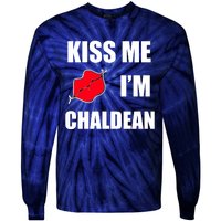 Kiss Me Im Chaldean Tie-Dye Long Sleeve Shirt