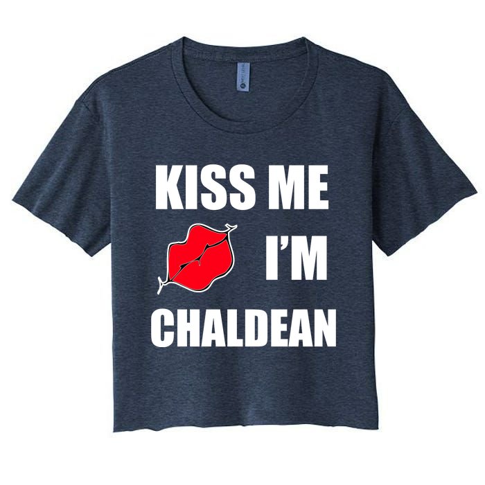 Kiss Me Im Chaldean Women's Crop Top Tee