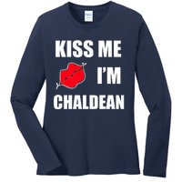 Kiss Me Im Chaldean Ladies Long Sleeve Shirt