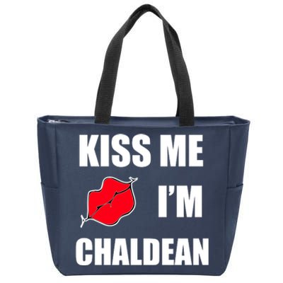 Kiss Me Im Chaldean Zip Tote Bag