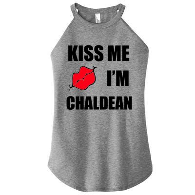 Kiss Me Im Chaldean Women’s Perfect Tri Rocker Tank