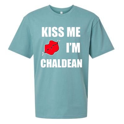 Kiss Me Im Chaldean Sueded Cloud Jersey T-Shirt