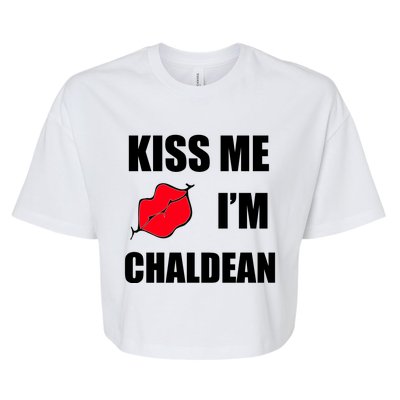 Kiss Me Im Chaldean Bella+Canvas Jersey Crop Tee