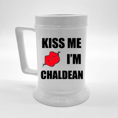 Kiss Me Im Chaldean Beer Stein