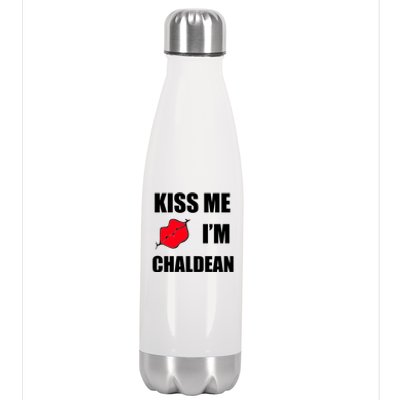 Kiss Me Im Chaldean Stainless Steel Insulated Water Bottle