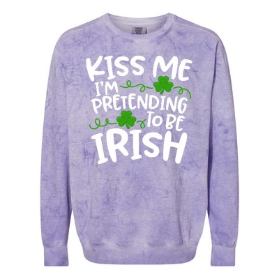 Kiss Me I'm Pretending To Be Irish Colorblast Crewneck Sweatshirt