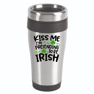 Kiss Me I'm Pretending To Be Irish 16oz Travel Tumbler