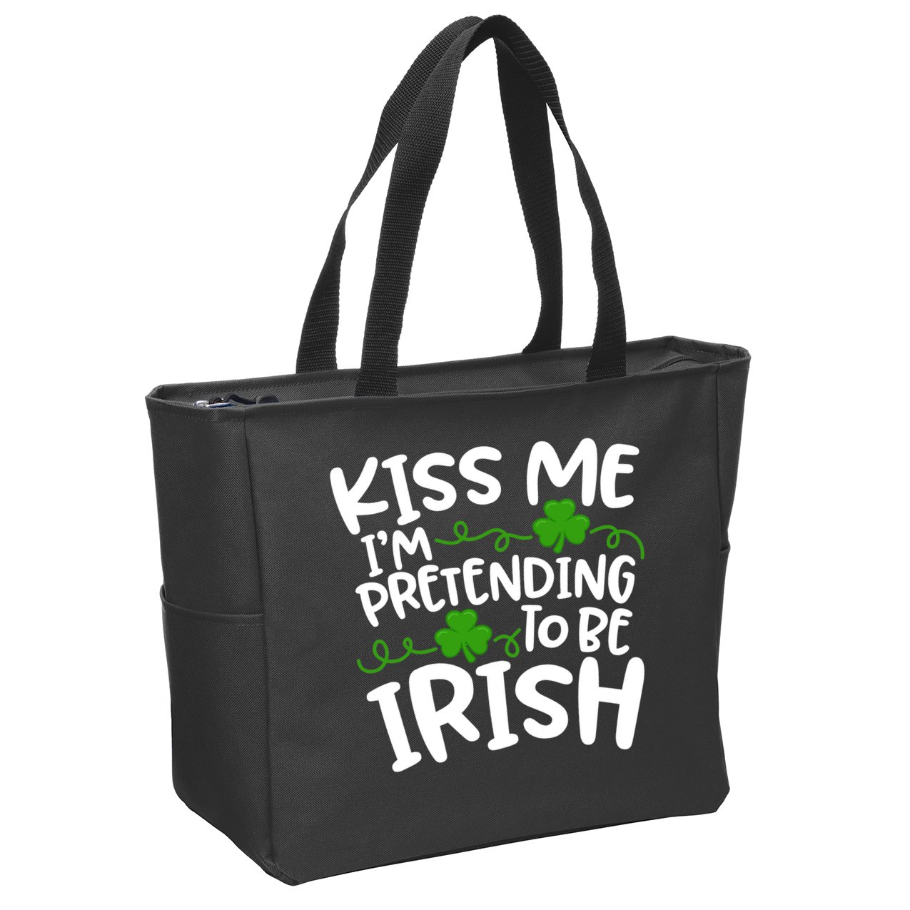Kiss Me I'm Pretending To Be Irish Zip Tote Bag