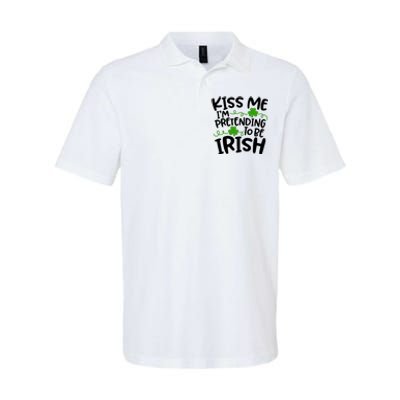 Kiss Me I'm Pretending To Be Irish Softstyle Adult Sport Polo