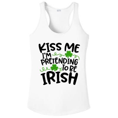 Kiss Me I'm Pretending To Be Irish Ladies PosiCharge Competitor Racerback Tank