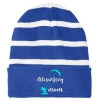 Kitesurfing Mom Kite Surfing Mother Wind Kitesurfer Mother Gift Striped Beanie with Solid Band