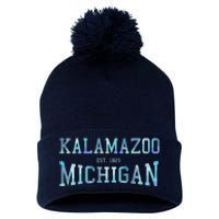 Kalamazoo Michigan Pom Pom 12in Knit Beanie