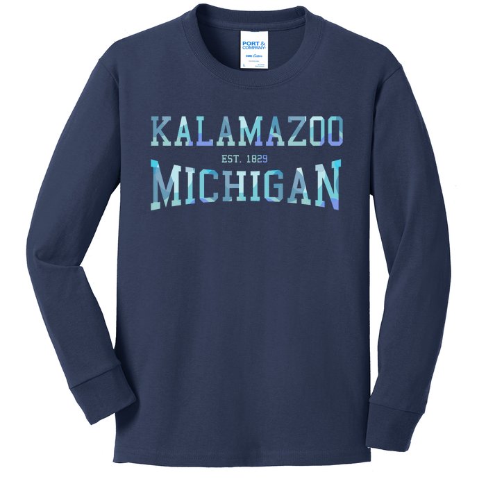 Kalamazoo Michigan Kids Long Sleeve Shirt