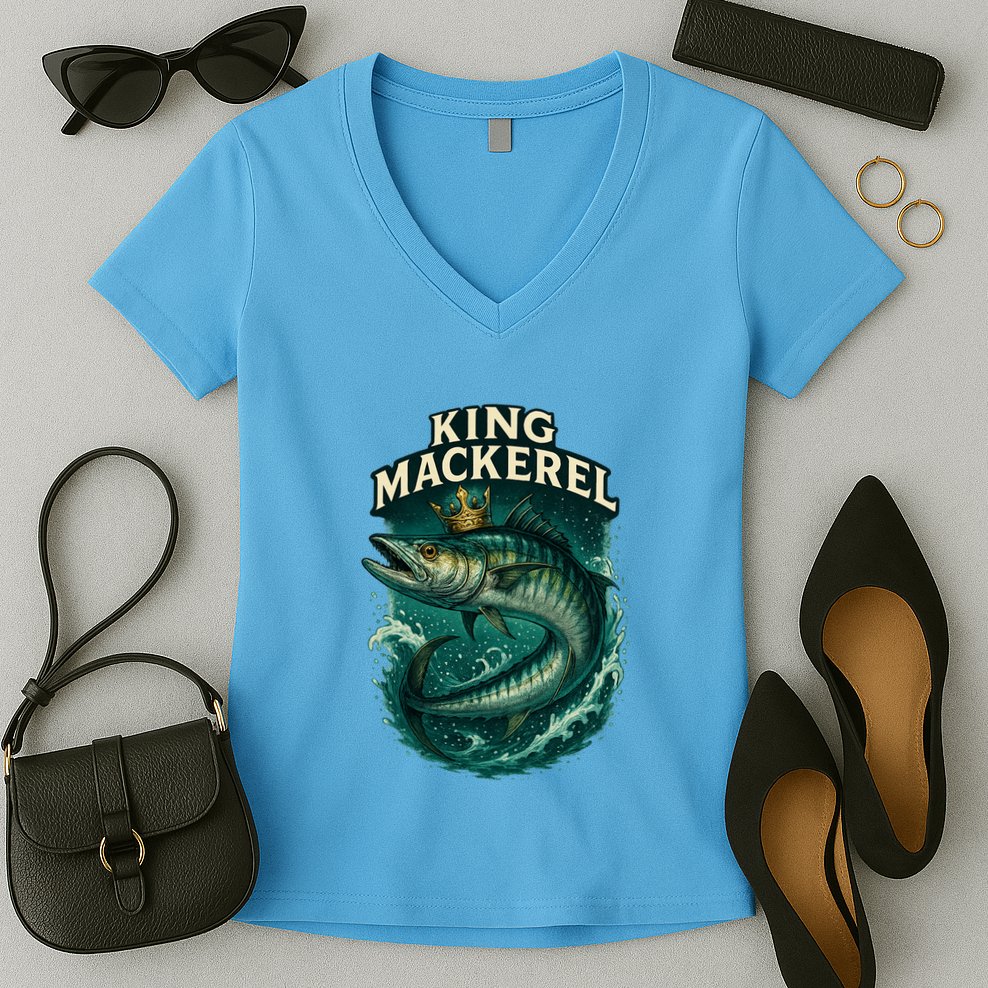King Mackerel  Women's V-Neck T-Shirt