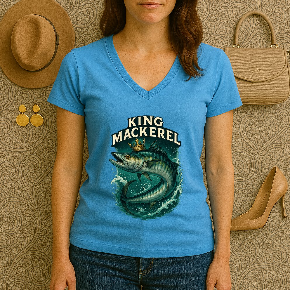 King Mackerel  Women's V-Neck T-Shirt