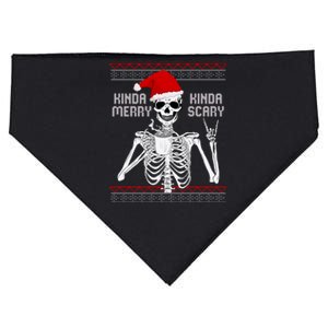 Kinda Merry Kinda Scary Ugly Christmas Sweater Skeleton USA-Made Doggie Bandana