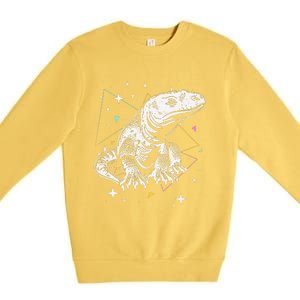 Komodo Monitor Lizard Retro Vibe Komodo Dragon Lover Premium Crewneck Sweatshirt