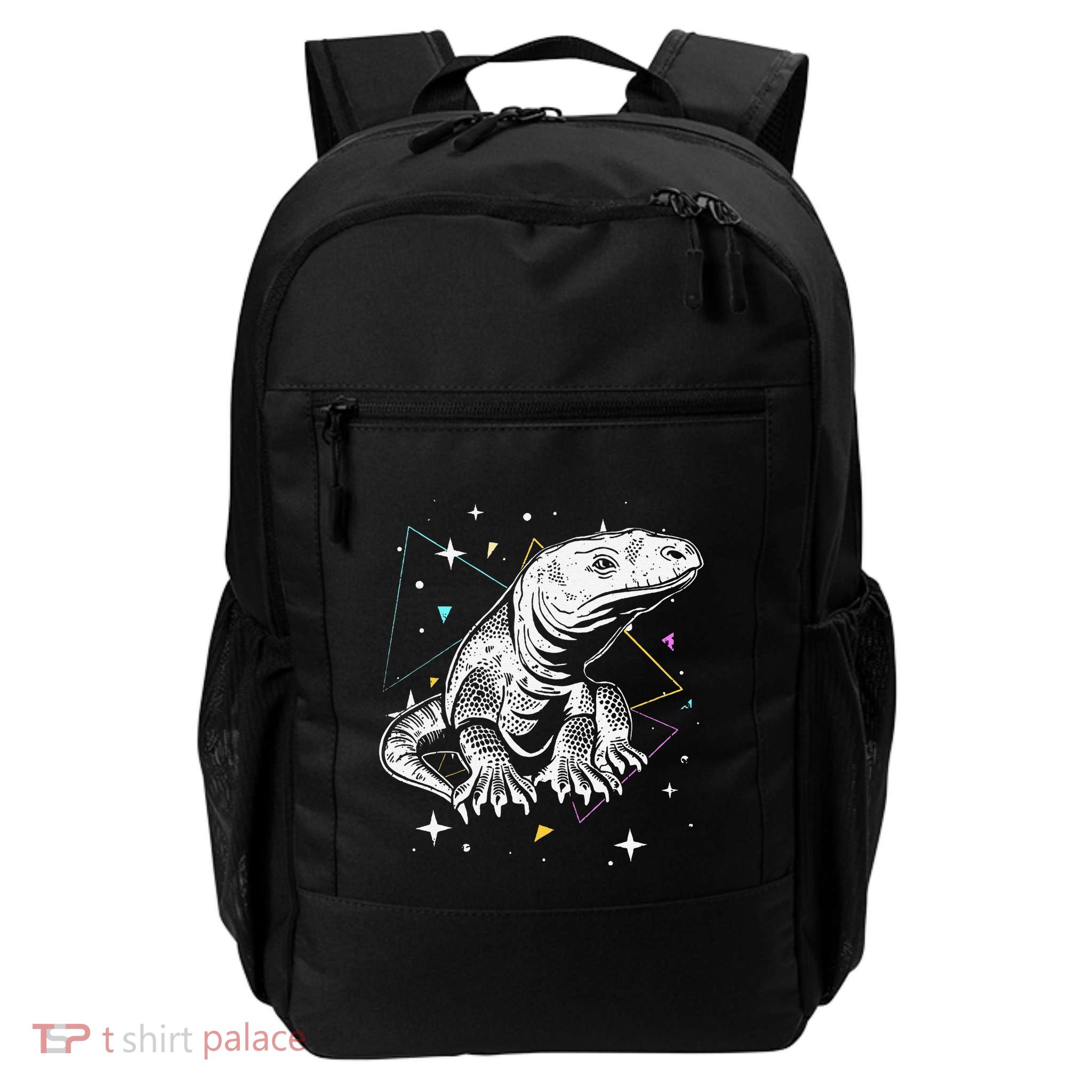 Komodo Monitor Lizard Retro Vibe Komodo Dragon Lover Daily Commute Backpack
