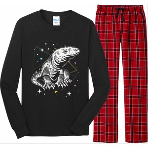 Komodo Monitor Lizard Retro Vibe Komodo Dragon Lover Long Sleeve Pajama Set