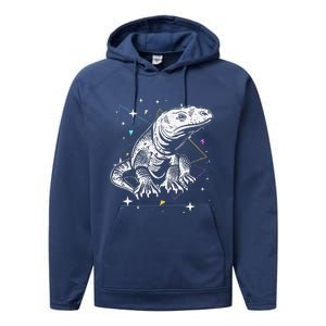 Komodo Monitor Lizard Retro Vibe Komodo Dragon Lover Performance Fleece Hoodie