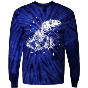 Komodo Monitor Lizard Retro Vibe Komodo Dragon Lover Tie-Dye Long Sleeve Shirt