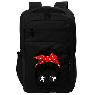 Karate Mom Life Messy Bun Hair Funny Karate Gift Impact Tech Backpack