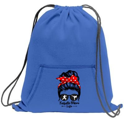 Karate Mom Life Messy Bun Hair Funny Karate Gift Sweatshirt Cinch Pack Bag