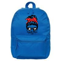 Karate Mom Life Messy Bun Hair Funny Karate Gift 16 in Basic Backpack