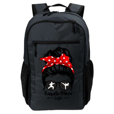 Karate Mom Life Messy Bun Hair Funny Karate Gift Daily Commute Backpack