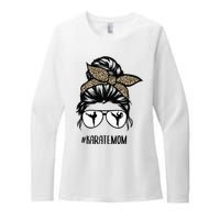 Karate Mom Leopard messy bun hair glasses Womens CVC Long Sleeve Shirt