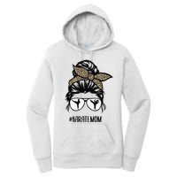 Karate Mom Leopard messy bun hair glasses Women's Pullover Hoodie